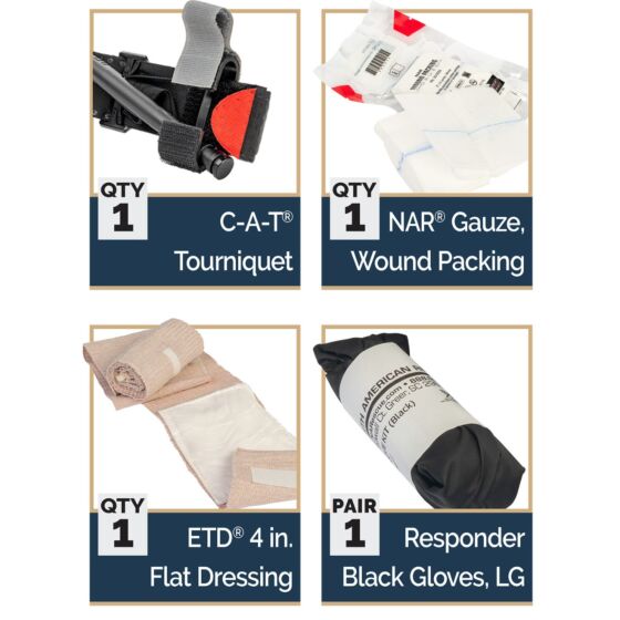 North American Rescue - Individual Patrol Officer Kit (IPOK) [Wound Packing Gauze (no Hemostatic)]