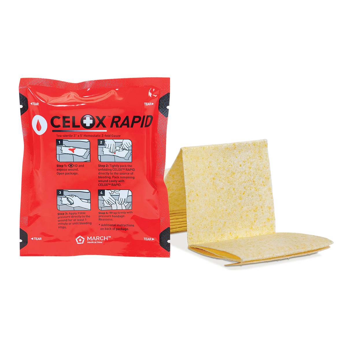 TacMed Solutions - Celox™ Gauze [Z-Fold Rapid (Box of 100)]