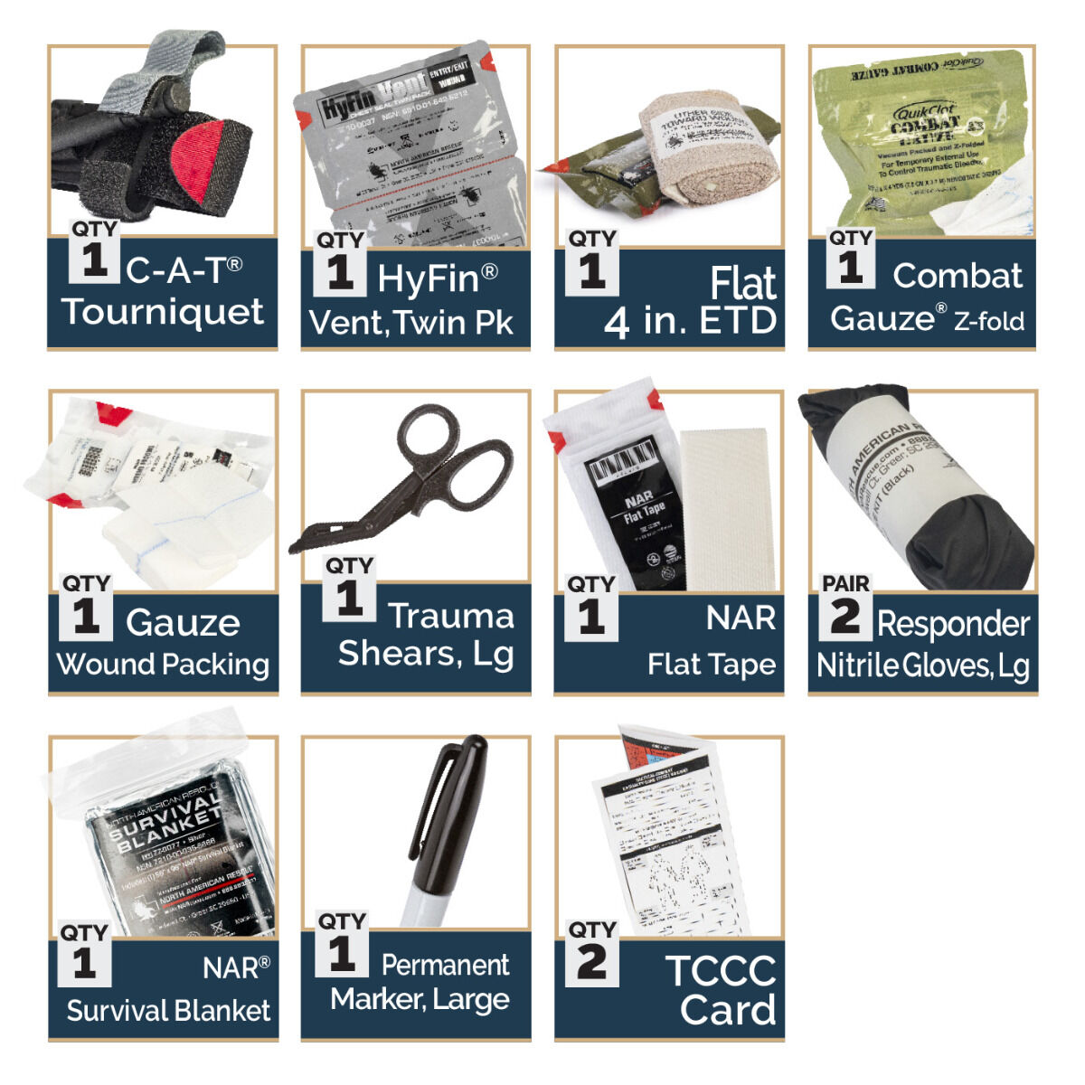 North American Rescue - Reflex IFAK System Kit (Basic With Combat Gauze) [Black]