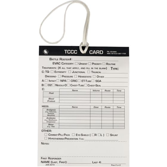 North American Rescue - Combat Casualty Card (25 Pack) 