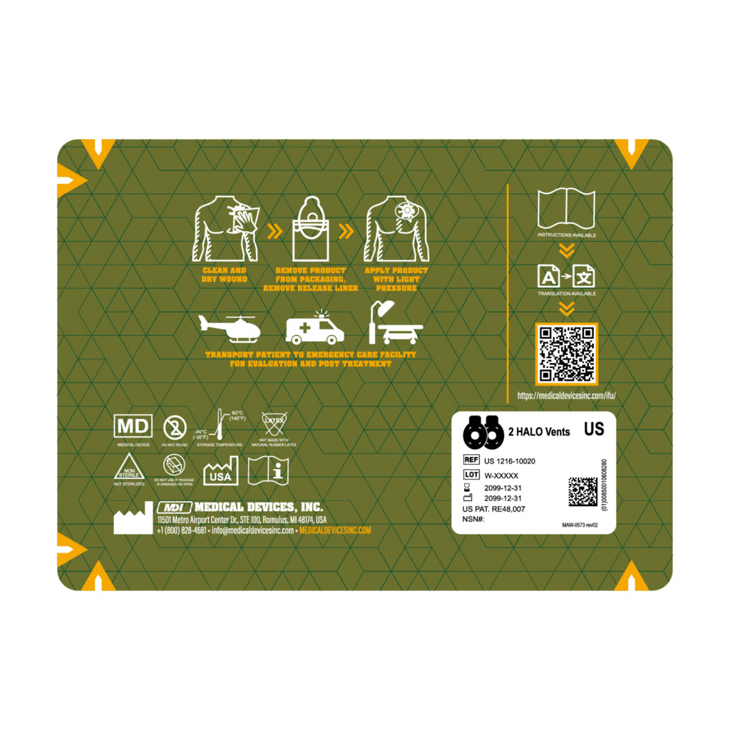 TacMed Solutions - HALO™ Chest Seal [Vented]