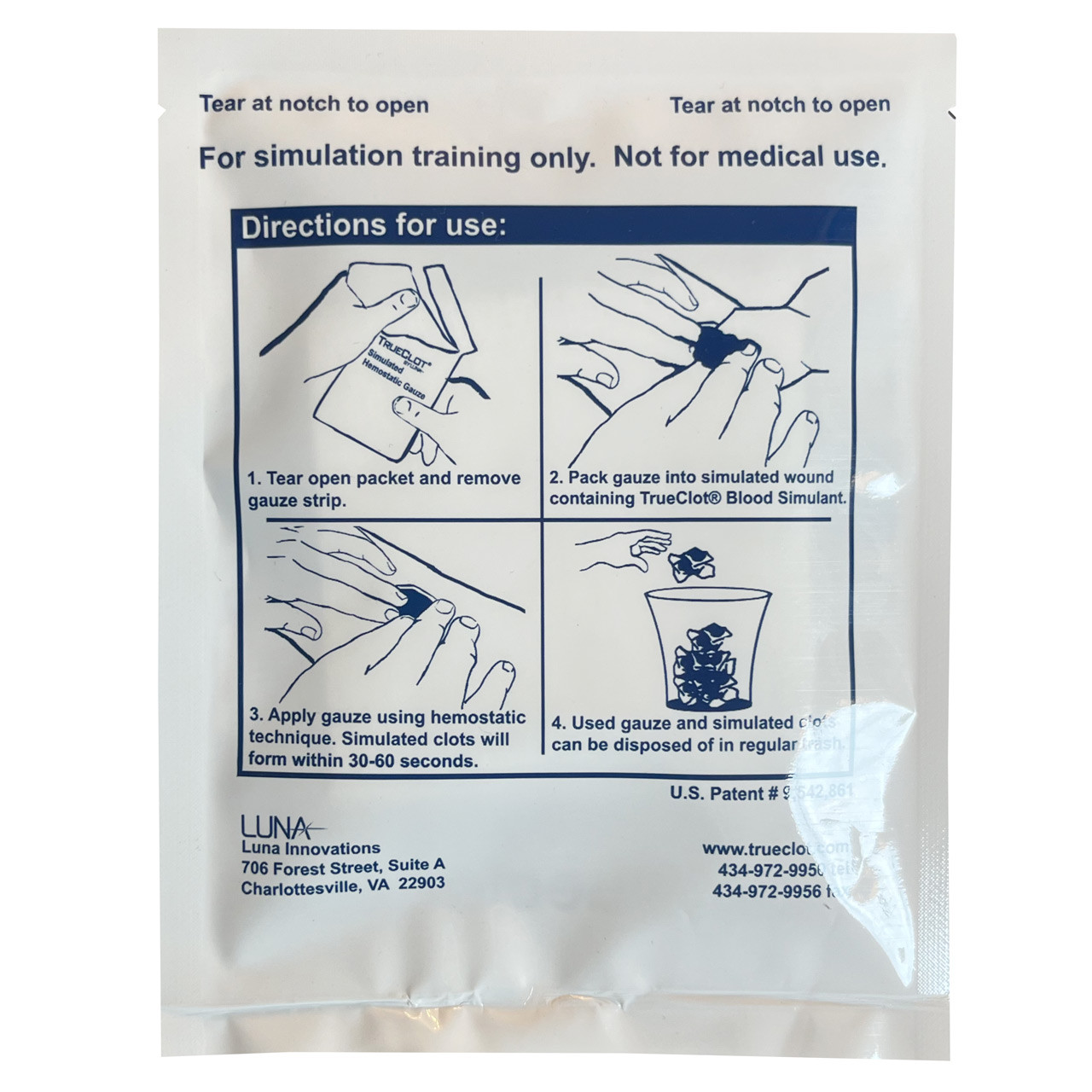 TrueClot - Simulated Hemostatic Gauze, 4 ft, Z-Folded